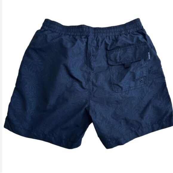 Minimum Black Hawaiian swim shorts size Medium beachy​ leaf print charcoal pool - Picture 2 of 3